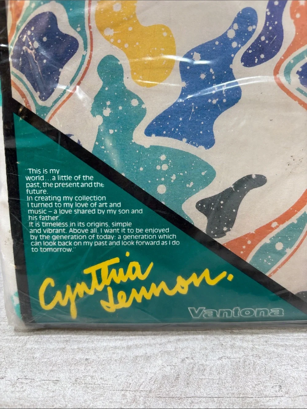 Vantona Cynthia Lennon Vintage 80s Abstract Splatter Single Quilt Duvet Cover